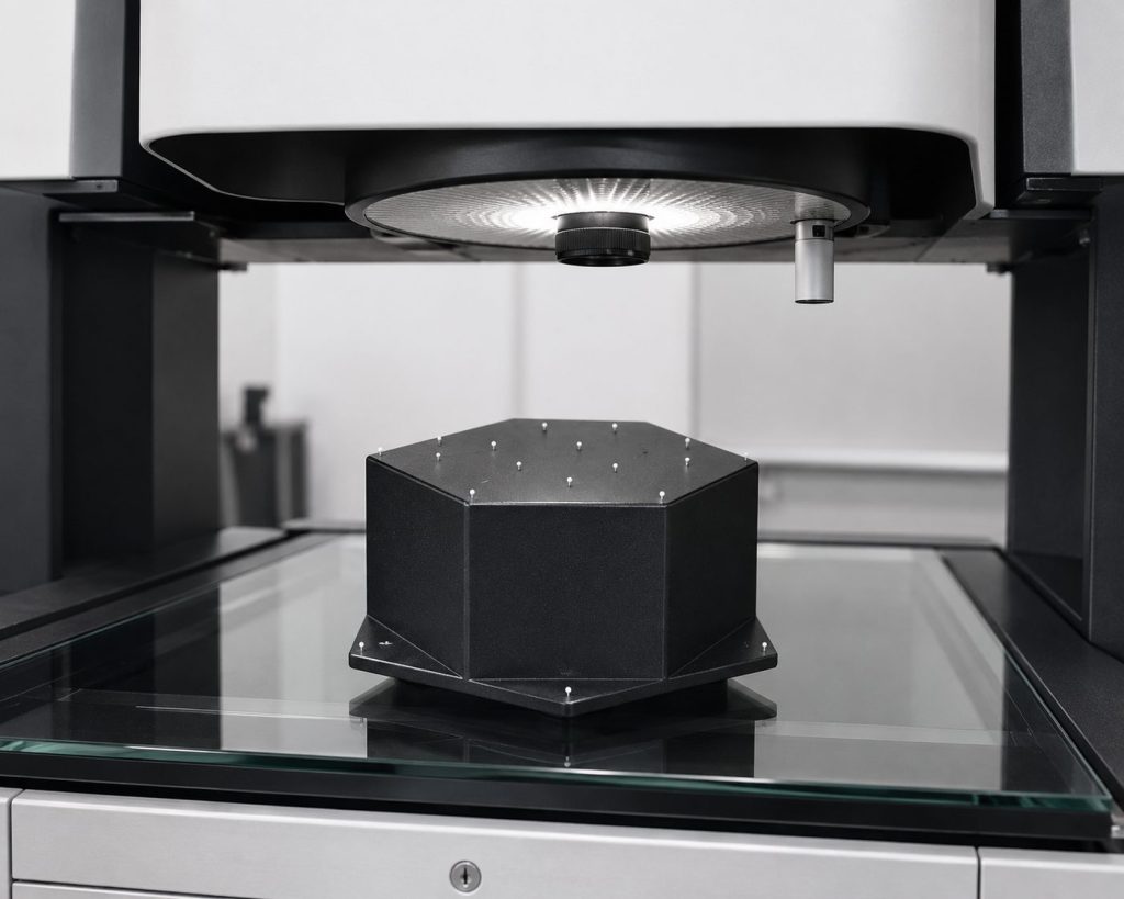 Multisensor-Prüfkörper zur Überprüfung eines optischen Messsystems