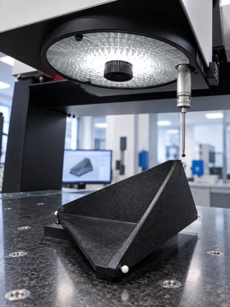 q-proofs - Multisensor Prüfkörper auf einer KMG